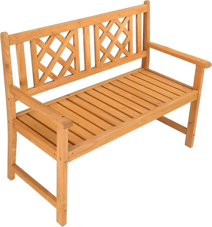 Outdoor Bench Weatherproof, Wooden Garden Bench, Outdoor Wood Patio Bench - Image 5