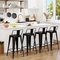 Metal Bar Stools Set of 4 Barstools Indoor/Outdoor Counter Height Bar Stools by ArlunarHome