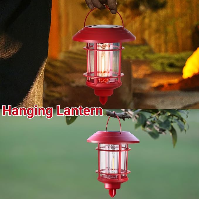 Dynaming 6 Pack Dual Use Solar Christmas Path Lights Outdoor, Hanging Lantern - Image 4