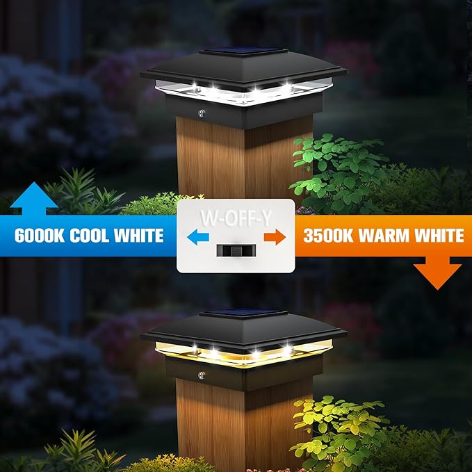 VOLISUN Solar Post Cap Light Outdoor Waterproof 16pack, Solar Fence - Image 3