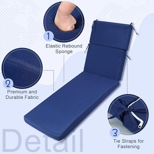 1 Pcs Indoor Outdoor Chaise Lounge Cushions Sponge Bench Outdoor Furniture - Image 2