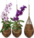 Handmade 100% Thai Bamboo Hanging Orchid Basket – 4 Inch Set of 3 by Panwa