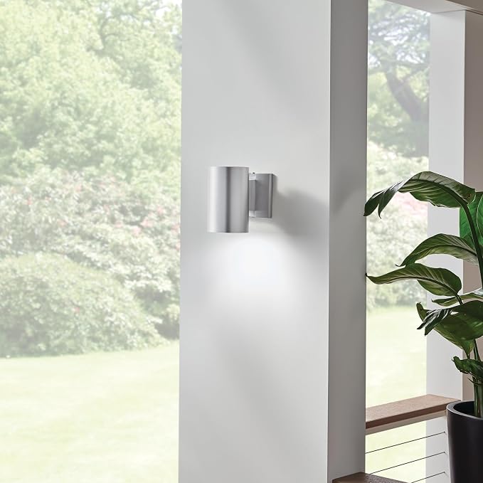 Kichler 9234BA Outdoor Cylinder Wall Mount Sconce DownLight, Brushed Aluminum - Image 5