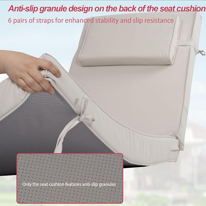 Chaise Lounge Cushions Outdoor 72x21x4 Inch, Patio Lounger Chair Cushion - Image 5