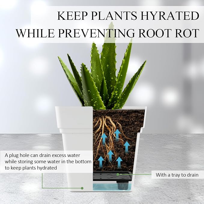 6-Pack 17" + 7" Window Box Planters & Square Pots - Image 3