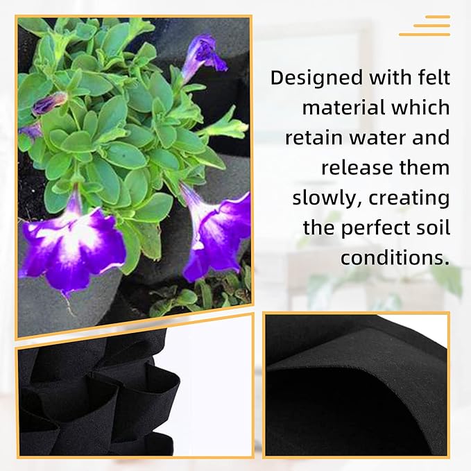 Hanging Planting Grow Bags, 36 Pockets Hanging Vertical Wall Planter Wall - Image 3