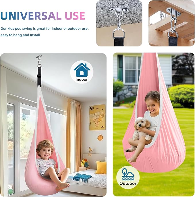 Kids Swing Seat Hammock Chair Indoor Outdoor Hanging Chair - Image 4