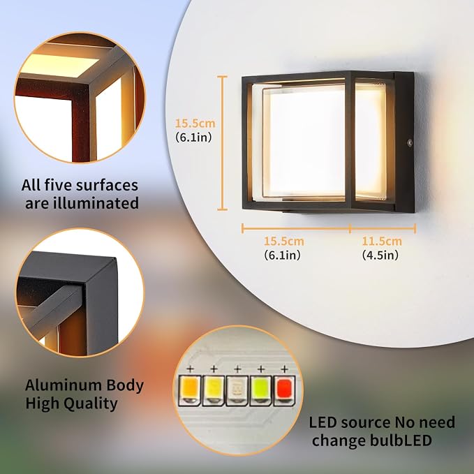 LANFU LED Smart Wall Sconce Light RGB Outside Light - Image 6