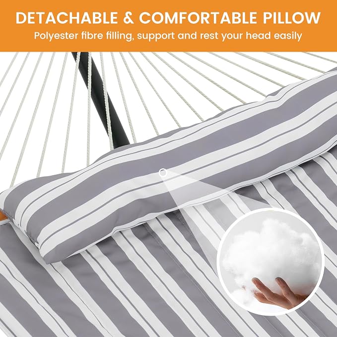 Lazy Daze Hammocks 2 Person Hammock Pad and Pillow Set, Double Polyester - Image 5