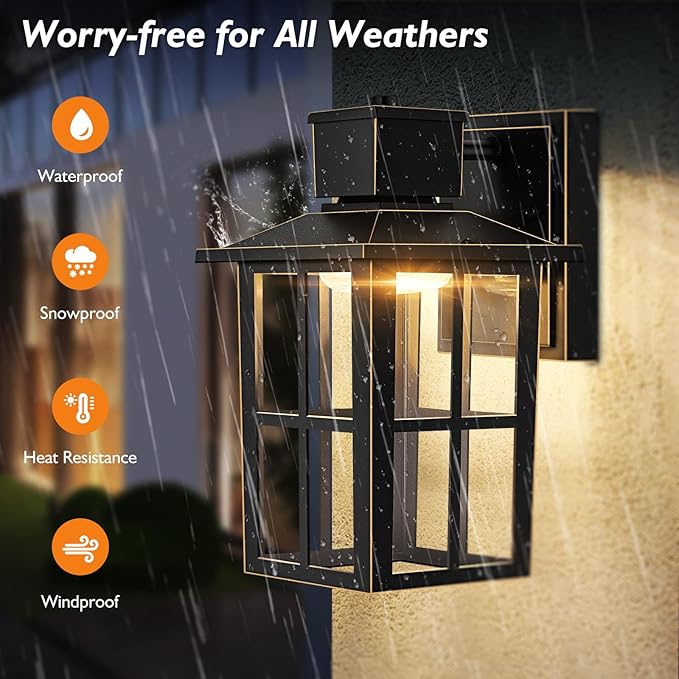 Brightever Outdoor Wall Lantern, 10W LED Exterior Waterproof WallSconce Light - Image 3