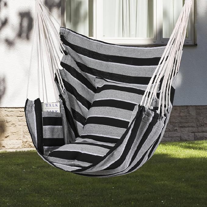 Goutime Hammock Chair, Boho Hanging Rope Ceiling Swing, Macrame Hanging - Image 4
