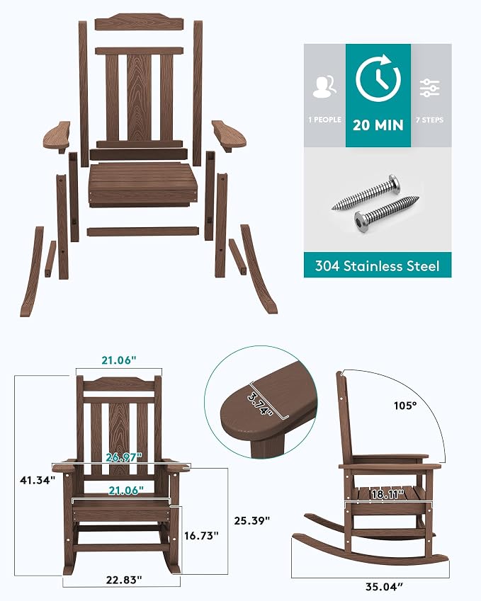 SERWALL HDPE Outdoor Rocking Chairs - Image 3