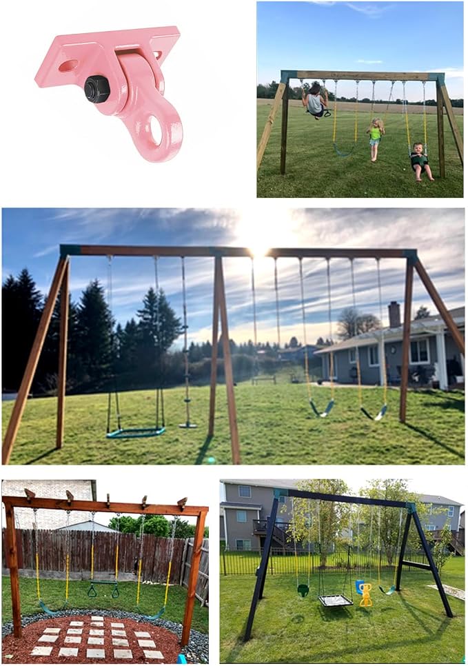 Heavy Duty Pink Swing Hangers Screws Bolts Included Over 5000 lb Capacity - Image 5
