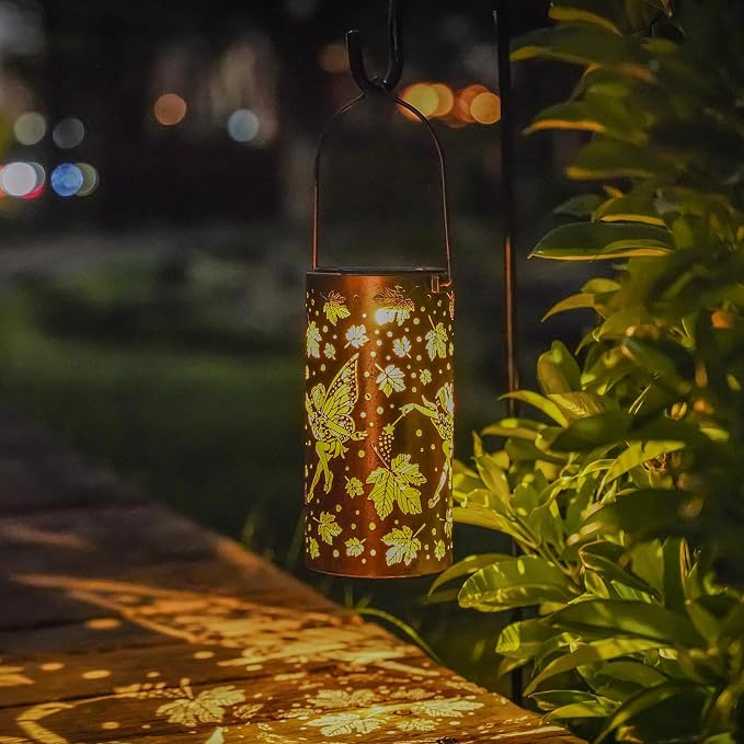 Fairy Solar Lanterns Outdoor Hanging Maple Leaf Decor Lantern, Waterproof - Image 2
