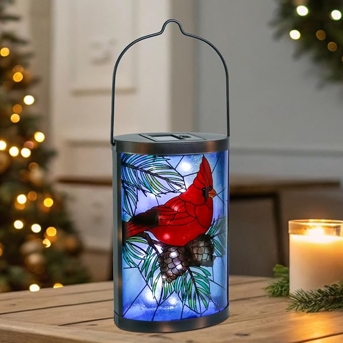 MUMTOP Hanging Solar Lanterns Outdoor Waterproof, Christmas Lantern Cardinal - Image 7