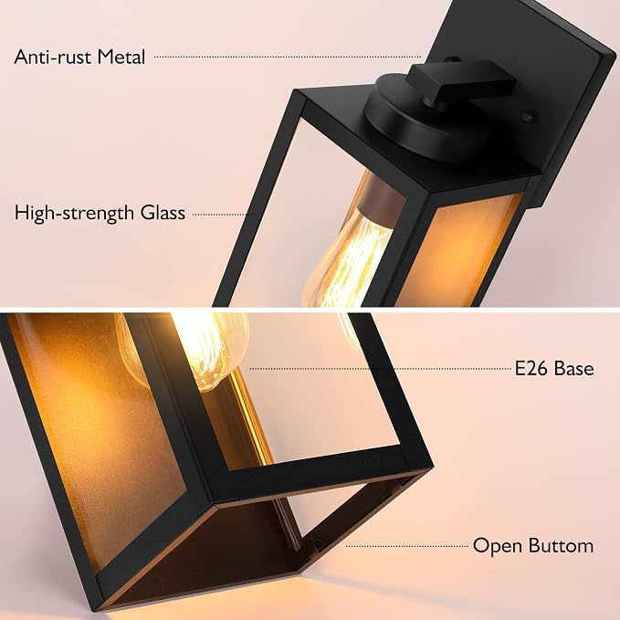 BesLowe Outdoor Wall Mount Light Fixture, Exterior Wall Lantern Waterproof - Image 3