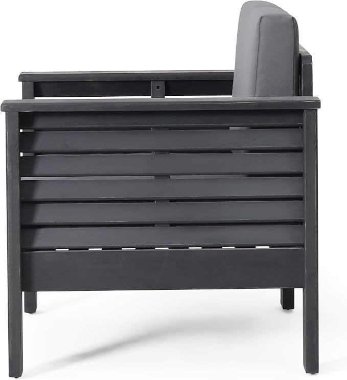 Christopher Knight Home Louver Club Chairs, Dark Gray - Image 8