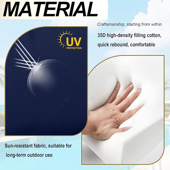 Outdoor Replacement Cushions for Patio Furniture, Splash-Resistant and - Image 5