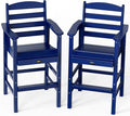 VINGLI Outdoor Bar Stools Set of 2, HDPE All-Weather Patio Bar Height Chairs by VINGLI