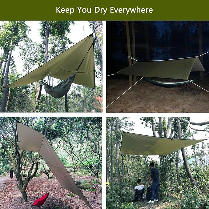Sunyear Hammock Camping with Rain Fly Tarp and Net, Portable Camping Hammock - Image 7