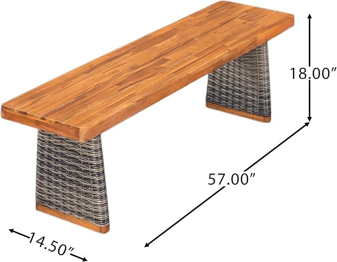 Christopher Knight Home Pasco Acacia Wood Outdoor Dining Table Set - Image 7
