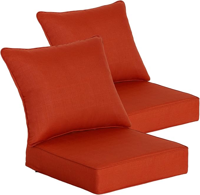 Goodgoods 24 x 24 Outdoor Patio Deep Seat Cushions 2-Pack, 1000+ Hours by Goodgoods