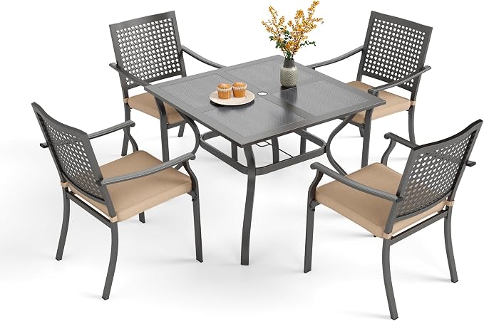PHI VILLA 5 Pieces Outdoor Dining Set by PHIVILLAThepioneerofcomfortablehouseholdsupplies