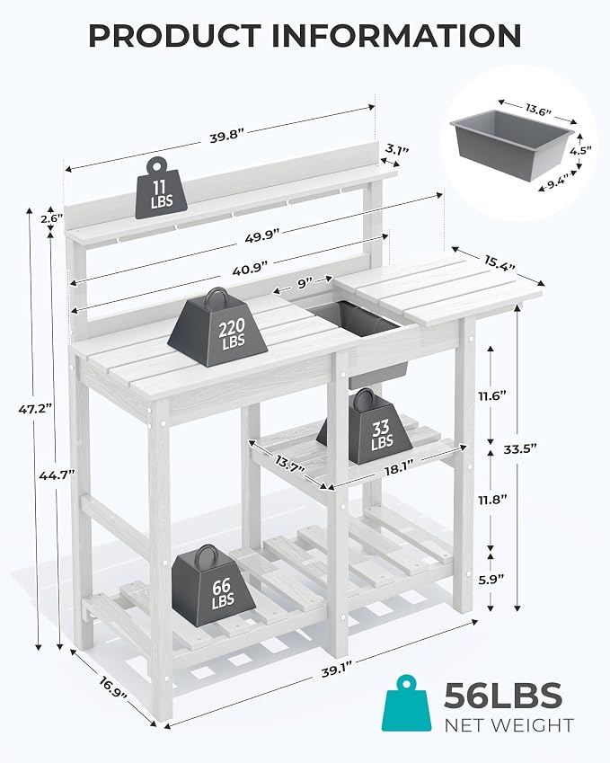 SERWALL Outdoor Potting Bench - Image 2