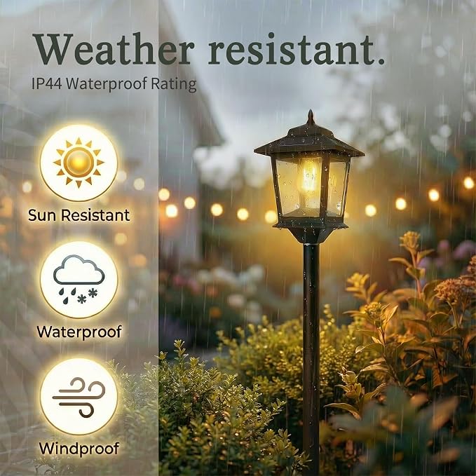 PASAMIC Outdoor Solar Post Lights, Waterproof Floor Lamps, Warm White Pole - Image 4