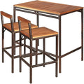 RELAX4LIFE 3-Piece Outdoor Bar Table Set, PE Rattan Wicker Bar Height Dining by RELAX4LIFE