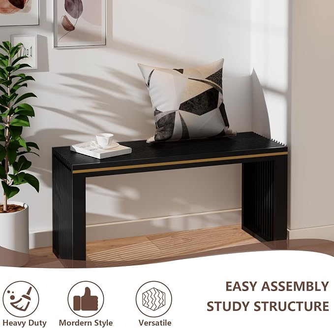 Bamboo Dining Bench Indoor Long Entryway Shoe Rack Benchs, Outdoor Modern Wood - Image 6