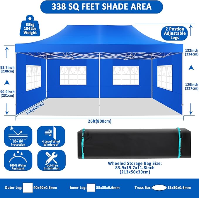 COBIZI 13x26 Pop Up Canopy - Image 4