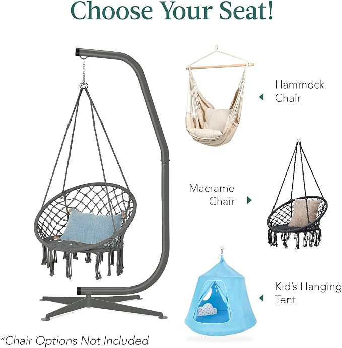 Best Choice Products Metal Hanging Hammock C-Stand - Image 6
