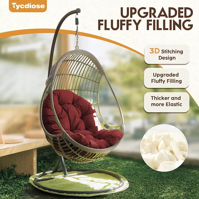 Egg Chair Cushion Replacement, Waterproof Outdoor Hanging Egg Chair Cushion - Image 6