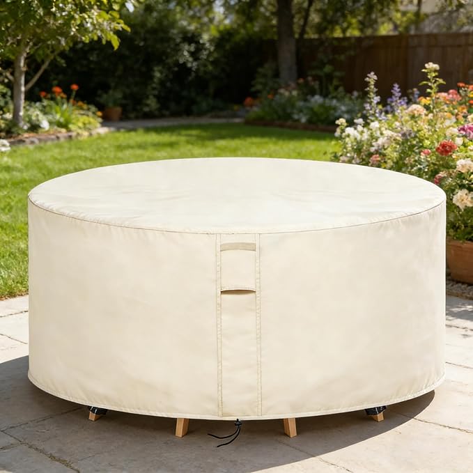 Round Patio Furniture Covers Waterproof, 80 Inch Outdoor High Round Table Cover - Image 6
