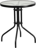 Flash Furniture Bellamy 23.75" Round Indoor/Outdoor Tempered Glass Metal Frame by FlashFurniture