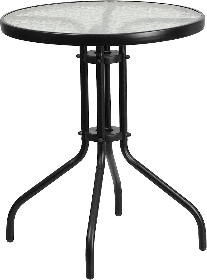 Flash Furniture Bellamy 23.75" Round Indoor/Outdoor Tempered Glass Metal Frame by FlashFurniture