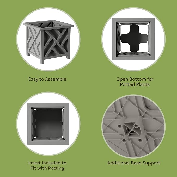 Lattice Design Outdoor Planter Box 2-Pack - Image 3