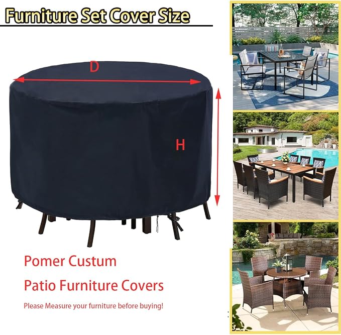 POMER Patio Furniture Set Cover, 150Inch Tall High Table Cover - Image 2