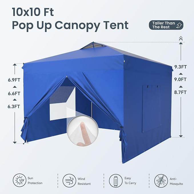 PHI VILLA 10x10 Pop Up Canopy Tent - Image 6