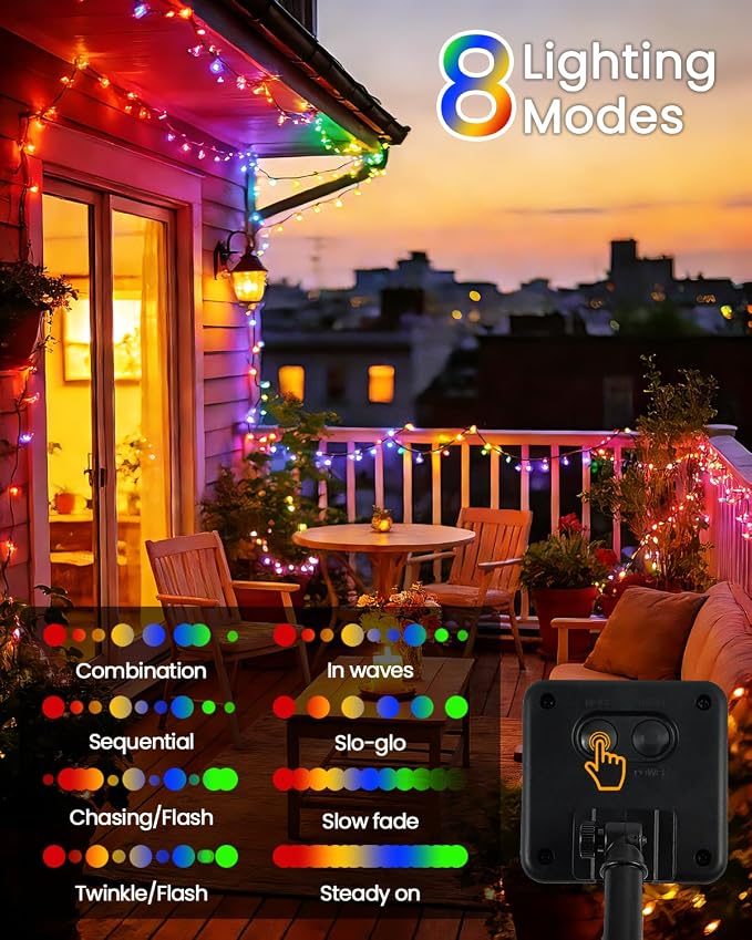 OZS 6 Pack 480LED Solar Christmas String Lights Outdoor, Waterproof 8 Modes - Image 3