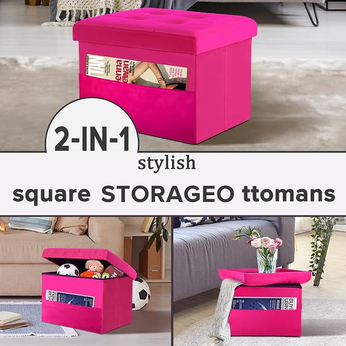 LINMAGCO Storage Ottoman Folding Foot Stool Foot Rest - Image 7