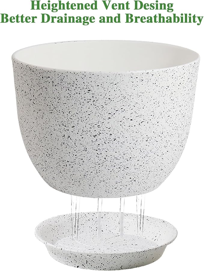 12inch Large Plant Pot, Modern Plastic Planter - Image 3