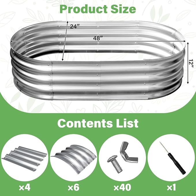TATAANTY Galvanized Raised Garden Bed - Image 2