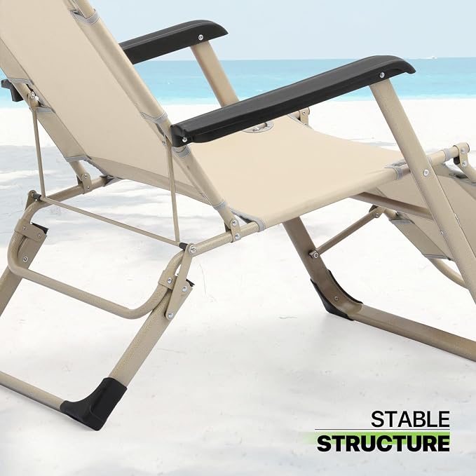 Magshion Folding Patio Chairs Set of 2, Outdoor Lounge Chair - Image 9