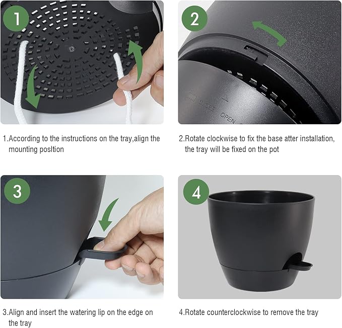 12 inch Large Self Watering Pots, Plastic Planters - Image 4