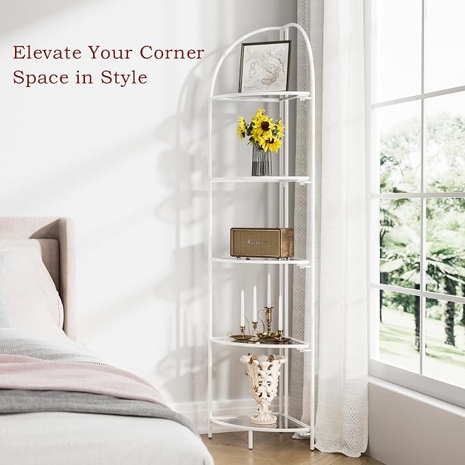 Crofy Foldable 5 Tier Corner Shelf, Metal Corner Plant Stand - Image 4
