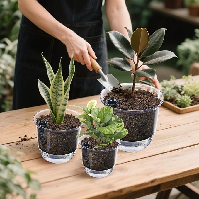 Plant Pots 6 inch Set of 3, Self Watering Pots - Image 7