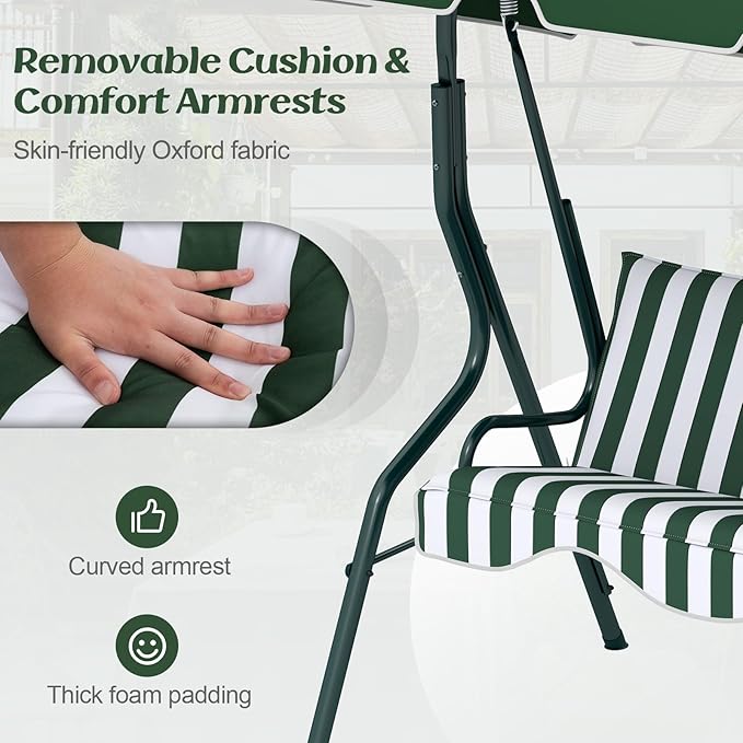 Tangkula 3 Person Porch Swing, Patio Swing - Image 5