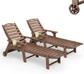 Lounge Chair Outdoor Set of 2, HDPE Chaise Lounge Outdoor by Suunyn